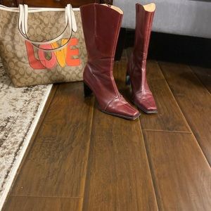 Antonio Melani wine colored leather boots